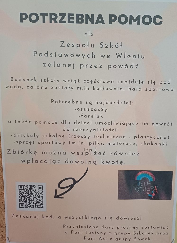 Zespół szkolno-przedszkolny we Wleniu potrzebuje pomocy